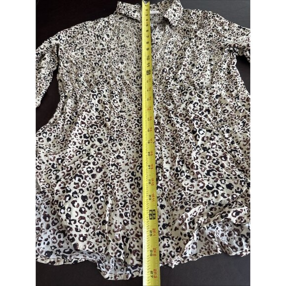 Grand & Greene Leopard Print Button-Up Long Sleeve Shirt size S - Picture 6 of 10